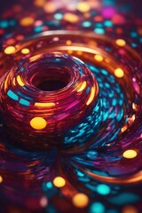 abstract background, A Dynamic Hexagonal Loop: Swirling, Kaleidoscopic, and Vibrantly Rendered with a Spectrum of Colors.