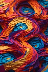 abstract colorful background with lines,  A Vibrantly Colored Swirling Kaleidoscopic Hexagon Loop