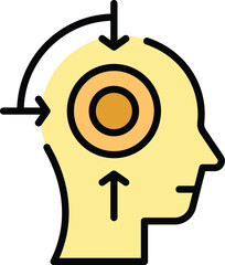 Cognitive system icon outline vector. Visual perception. Sensory process color flat - obrazy, fototapety, plakaty