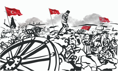 30 Agustos Zafer Bayrami kutlu olsun. English Translation: Happy August 30 Victory Day in Turkey. Vector, Illustration. Typography Design.