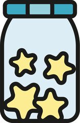 Memory jar icon outline vector. Vacation memories. Summer adventure color flat