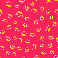 Line Tree stump icon isolated seamless pattern on red background. Vector