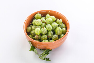 Sweet ripe gooseberries in the bowl