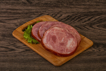 Slices of pork meat ham