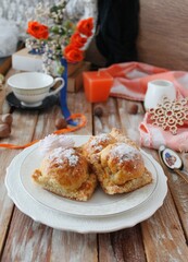fresh baked apples in cheese dough