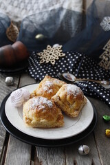 fresh baked apples in cheese dough