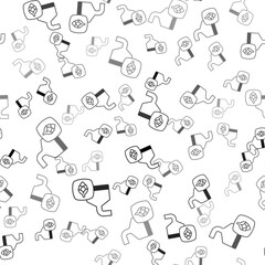 Black Traditional brewing vessels in brewery icon isolated seamless pattern on white background. Beer brewing process. Distillery plant, brewery. Vector