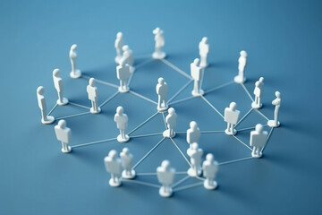 Miniature people on plan. Group of Miniature people isolated on white background. Social network connection. Generative AI.