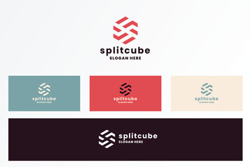 Split Cube Letter S Logo
