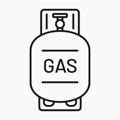 propane gas tank line icon on white background vector flat illustration