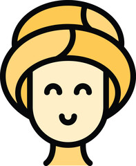 Parlor client icon outline vector. Beauty salon. Spa care color flat