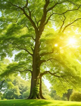 Vibrant Summer Greens: A Tree's Embrace