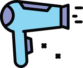 Hair dryer icon outline vector. Beauty salon. Fashion equipment color flat