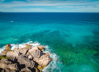 Famous Grand Anse beach on the La Digue island, Seychelles