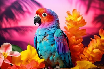 Close up of colorful parrot