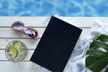 Summer vacation beach read book cover mock up.