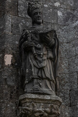 Statue de Saint-Milliau, église St-Milliau, Plonévez-Porzay, Finistère, Bretagne, France