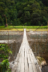  Bridge over a mountain river in Georgia. 