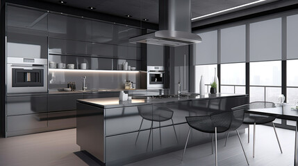 Modern materials in the interior of kitchen. natural materials