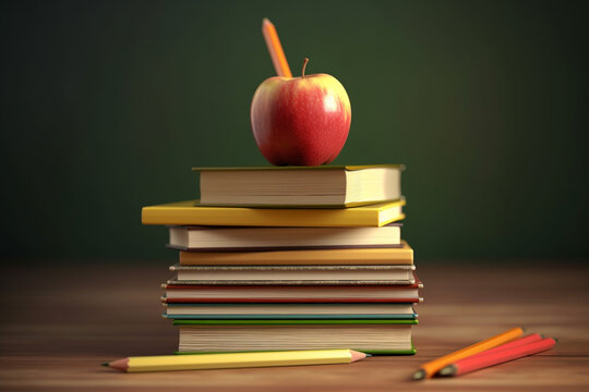 Back to school concept on grunge background Generative AI