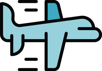 Airplane shipping icon outline vector. Ship delivery. Export service color flat