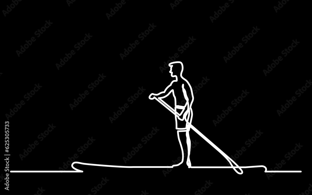 Wall mural continuous line drawing of travel vacation journey trip leisure joyful season concept - black backgr