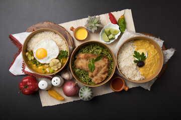 Food buffet peruvian table Assorted dishes gourmet cuisine Peru traditional 