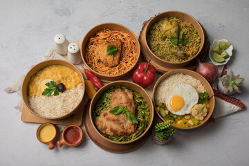 Food buffet peruvian table Assorted dishes gourmet cuisine Peru traditional 