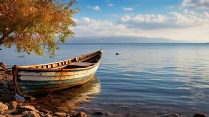 Naklejka na ściany i meble a boat on the shore