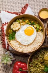 Locro Pumking stew Food buffet peruvian table Assorted dishes gourmet cuisine Peru traditional 