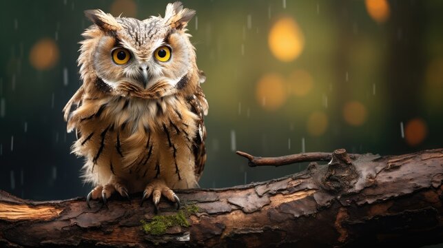 an owl on a log