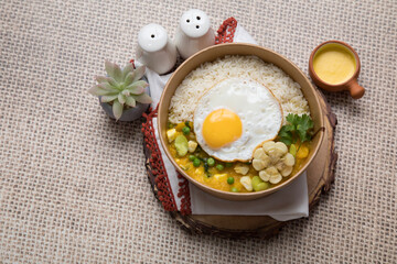 Locro pumpkin stew Food buffet peruvian table Assorted dishes gourmet cuisine Peru traditional 