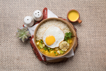 Locro pumpkin stew Food buffet peruvian table Assorted dishes gourmet cuisine Peru traditional 
