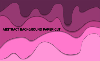 Abstract background, lines and waves in paper cut style, paint flowing on the wall, trendy color Rose violet