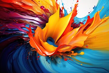 3D Abstract Motion Burst Vibrant, Dynamic, Organic, Energetic, Fluid, Expressive, Colorful swirls