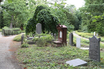 Cemetery of Utrecht, Netherlands with grave monuments