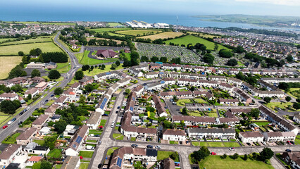 Aerial Photo of Residential homes in Larne Co Antrim in Northern Ireland