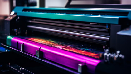 Obraz premium Modern nightclub service computer controlled machinery and audio equipment manufacturing data generated by AI