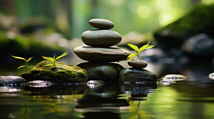 Obraz na płótnie Canvas Zen stones balance peace silence concept