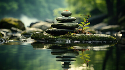 Zen stones balance peace silence concept