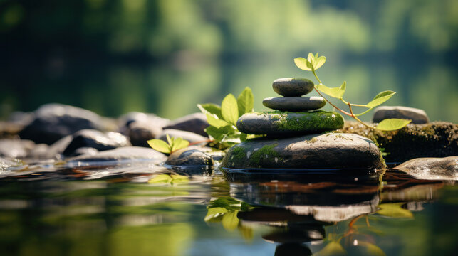 Zen stones balance peace silence concept