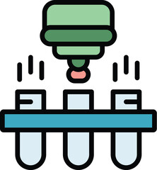 Chemical research icon outline vector. Medical science. Lab tube color flat