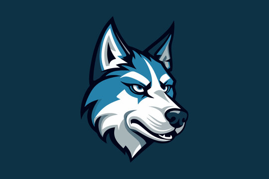 Wolf Head Mascot Logo Template