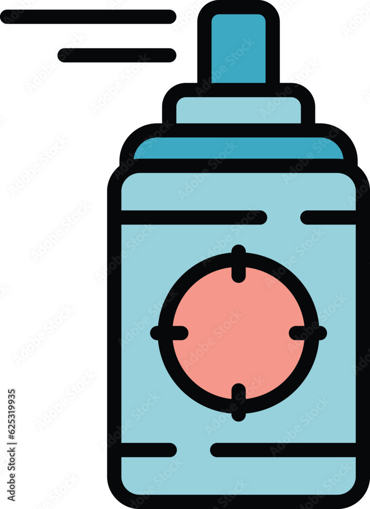 Wall mural insecticide spray icon outline vector. aerosol bottle. insect sprayer color flat