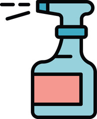 Spray bottle icon outline vector. Clean liquid. Chemical sprayer color flat