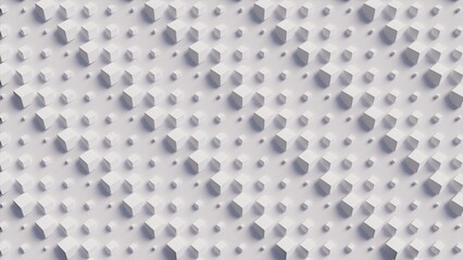 cubes of different sizes on gray stage, use for textures or background image, 3d rendering