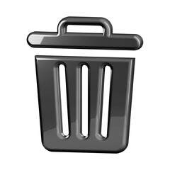 This is a beautifully designed 3D trash icon with a beautiful metallic texture.