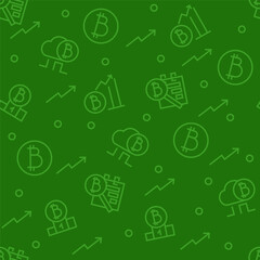 Seamless pattern on a financial theme. Bank background in simple style. Icons on the banking theme. Vector illustration.