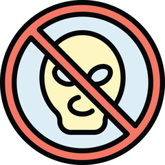 Fraud alarm icon outline vector. Stop secure. Cyber key color flat