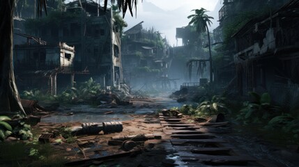 A climatic place with survival theme game art